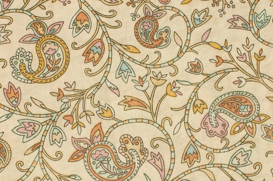 printed paisley fabric background