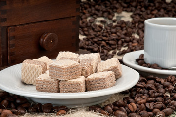 Wafer Cookies and Coffee