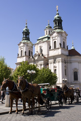 Naklejka na ściany i meble St. Nicolas Church on Old Town Square in Prague