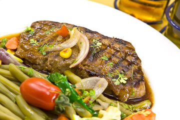 Roastbeef(Rumpsteak) mit Grünen Bohnen