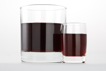 Glasses of red wine