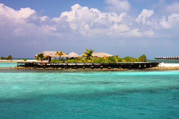 Small maldivian island resort