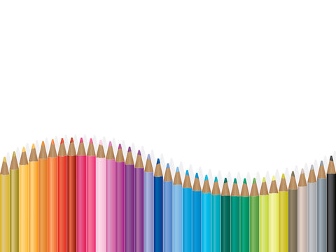 Colourful pencils wave
