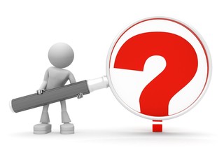 persons keeps lens to enlarge question