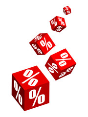 Red boxes with percent on it