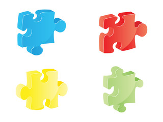 shiny puzzle piece vector illustration