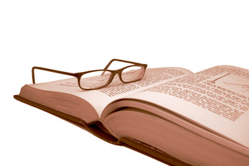 Old book and glasses