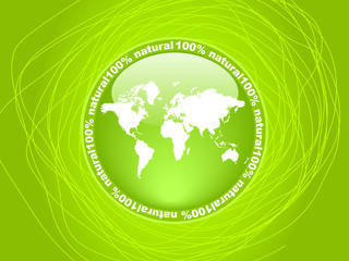 100 % NATURAL world vector illustration