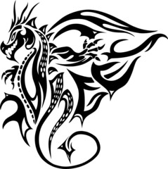 Obraz premium Drache, Tribal, Tattoo