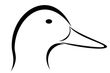 A black tribal duck tattoo