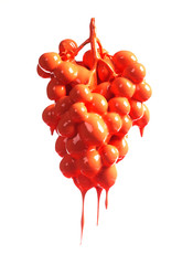 Grapes in a dense orange color liquid.