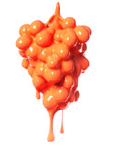 Grapes in a dense orange color liquid.