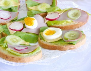 Spring colorful sandwiches