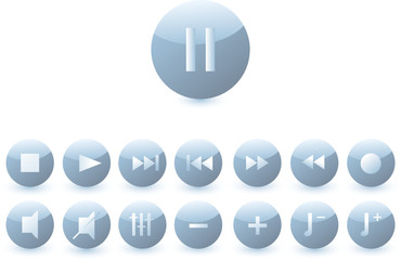 set of buttons with audio symbols