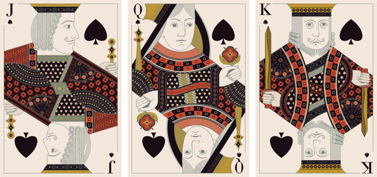 jack, king,queen of spades- vector
