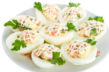 eggs stuffed with red fish