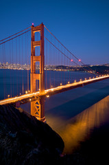 Golden Gate Bridge at night in San Francisco