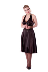 Woman on a white background