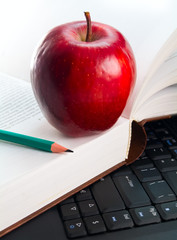 apple and book