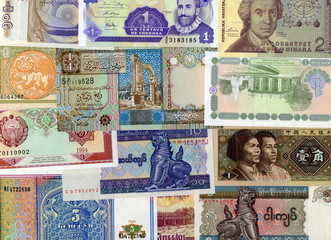 Naklejka premium Billets de banque exotiques