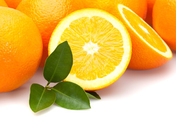 fresh fruits on white