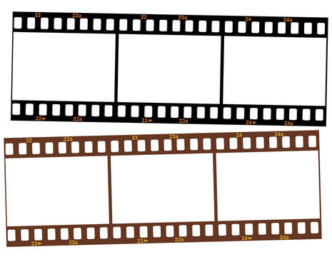 Two strips of 35mm transparency film