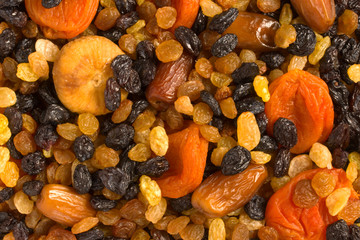 Various dried fruits close-up