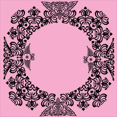 black round on pink frame