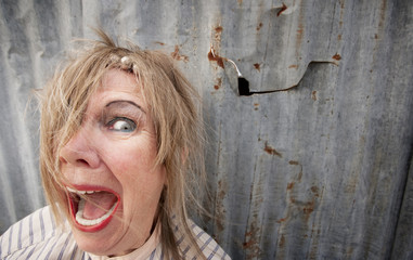 Homeless Woman Screaming