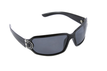 Black modern fashion sunglasses isolated over white background