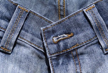 Front view of a woman blue jeans