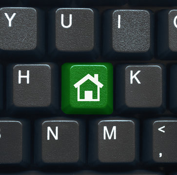 "Home" key on keyboard (green)