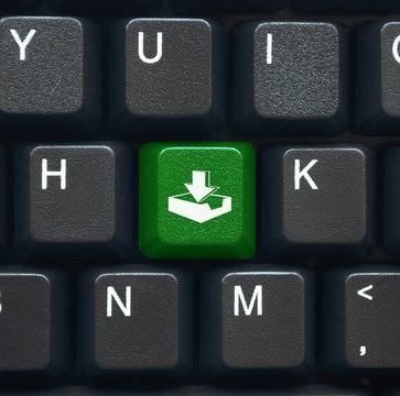 "Download" key on keyboard (green)