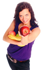 young beautiful girl with fruit