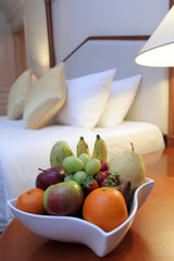 fruit in hotel room