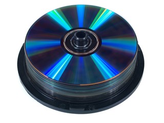 Dark blue CD, DVD on spindle