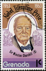 Granada.Winston Churchill. 1953. Timbre postal