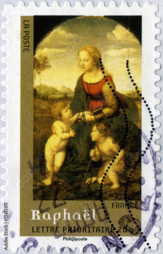 Lettre Prioritaire Raphael France Timbre Postal Wall Mural Wallpaper Murals Blue Moon