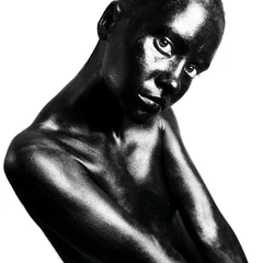 Zelfklevend Fotobehang Made up black woman © Egor Mayer
