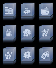 Glass bricks with icons 26