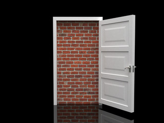 Bricked door.