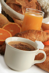 cafe et jus d'orange du matin