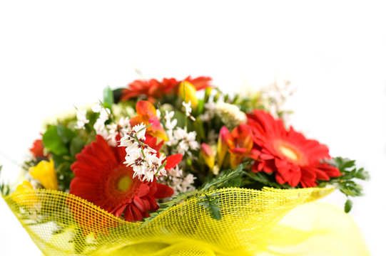 Mazzo fiori con gerbere rosse