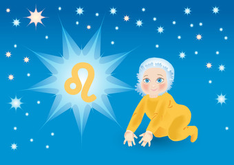 baby bear under a sign a zodiac Leo