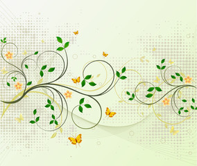 Floral abstract artistic vector background.