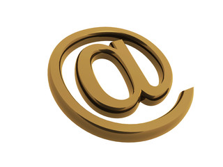 Obraz premium gold email symbol isp;ated on white