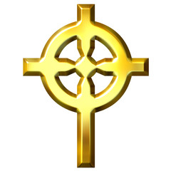 3D Golden Celtic Cross