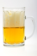 Close-up glass of fresh beer drink with bubbles