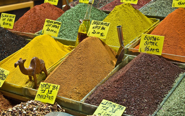 Colorful spices on the market