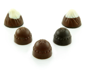 Chocolate Candy Pyramid Isolated on White